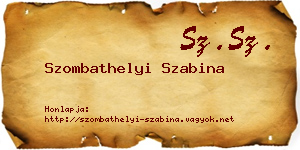 Szombathelyi Szabina névjegykártya